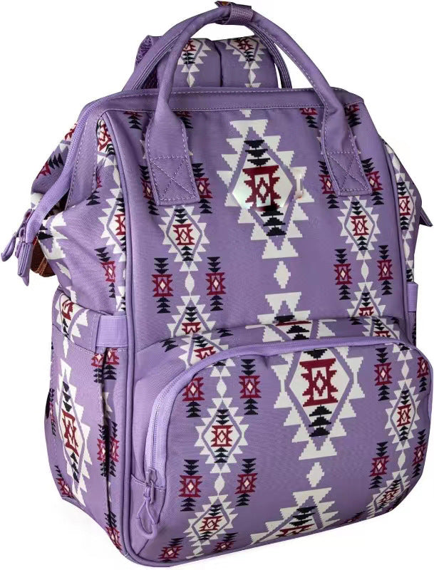 卸売ヴィンテージアステカエスニックスタイルポリエステルママバッグバックパック多機能ベビーバッグ